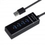 aafaqasia USB 3.0 Hub with 4 Ports 30cm Model 303 - Black USB 3.0 Hub with 4 Ports 30cm Model 303 - Black