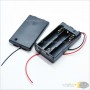aafaqasia Battery Holder X3 for AAA / 10440 With On/Off  Black ABS 3 AAA 10440 Battery Holder With On/Off Switch Stack 4.5V 3.6v